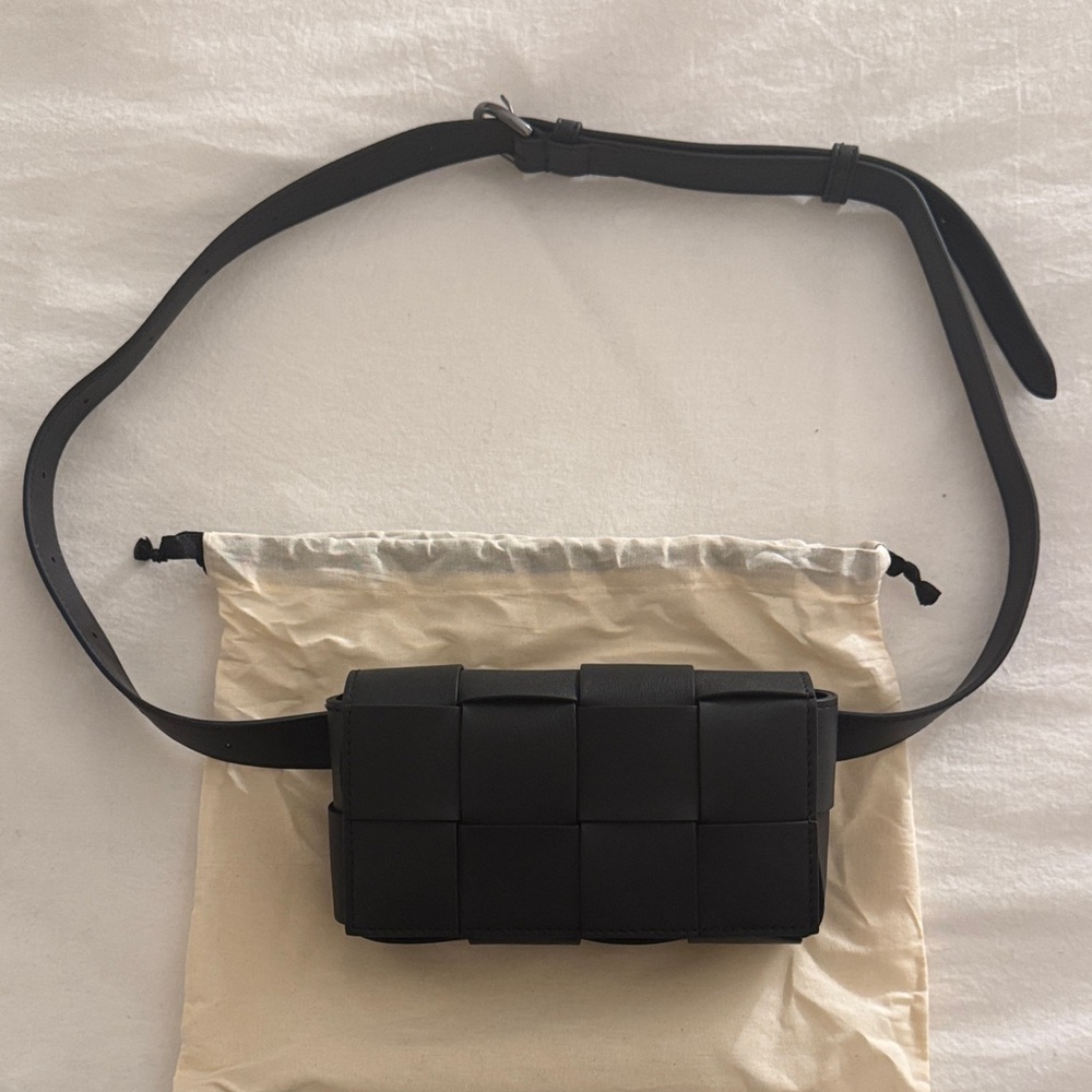 Quince Black Woven Leather Belt Bag - Picture 2 of 5